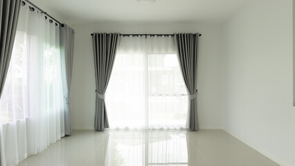 Curtain window interior decoration in living room