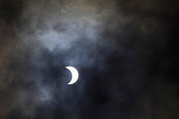 Obraz na płótnie Canvas Solar Eclipse of 2020, Pune, Maharashtra, India