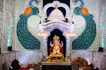 Tambdi Jogeshwari Ganpati idol, Pune, Mahrashtra, India