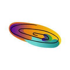 Line Space doodle galaxy. Hand-drawn nebula isolated on white background. Color astronomical object. Universe sketch sign. Astronomy, astrology, heavenly, cosmos symbol. Vector science illustration
