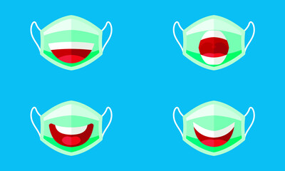Medical mask with a smile coronavirus epidemic COVID-19