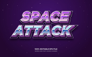 Space Attack editable text style effect	
