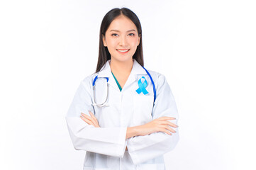 Fototapeta premium portrait asian female doctor with stethoscope in uniform,