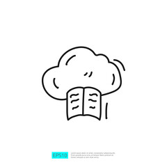online literature doodle line icon
