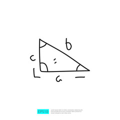 the Pythagorean theorem doodle icon - obrazy, fototapety, plakaty