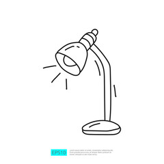 desk lamp vector doodle icon