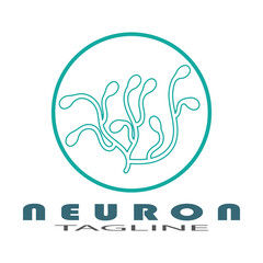 Neuron logo or nerve cell logo design illustration template icon with vector concept