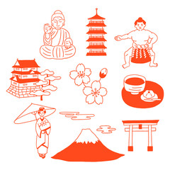 日本の伝統イメージ　ベクターイラスト