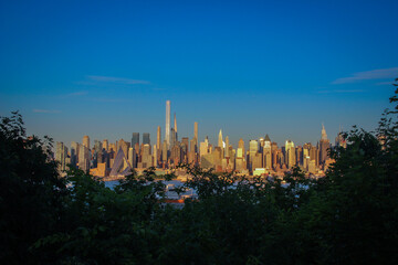 Vue de la skyline de Manhattan et New York depuis le New Jersey