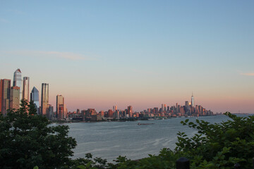 Vue de la skyline de Manhattan et New York depuis le New Jersey
