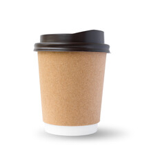 paper coffee cup isolate on white background clipping path