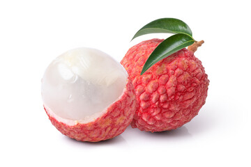 lychee on white	