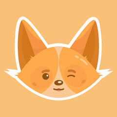 playful, winking animal - corgi or fox