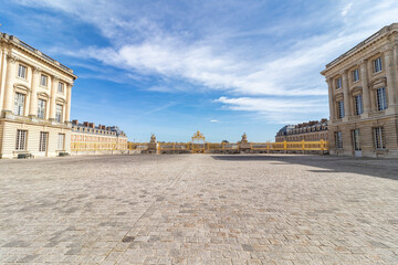 View of Palace of Versailles in a sunny day