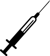 Fototapeta premium syringe with blood sign. Medical syringe isolated on white. injection for treatment design. Syringe for a blood test