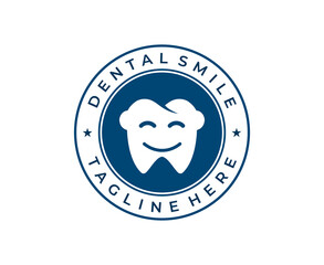 Dental Logo with cute faces for family dental clinic