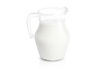 jug of milk on white