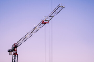 Crane during a sunset