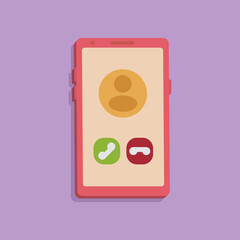 3d smartphone with voice call concept in minimal cartoon style