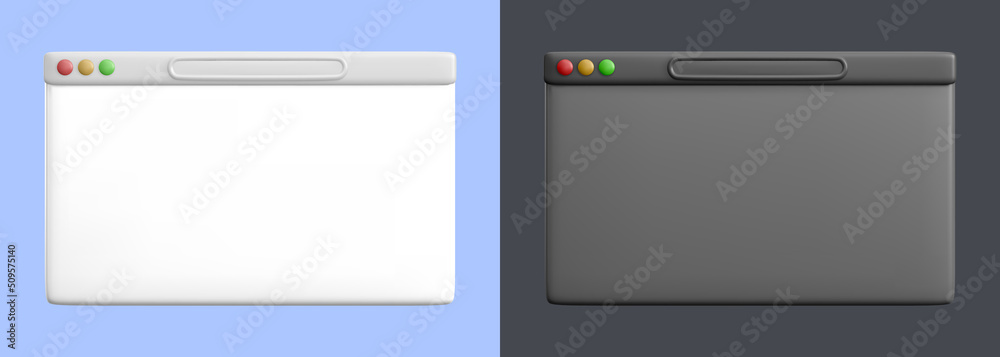 Wall mural web browser window template. blank screen web browser in realistic design. vector illustration