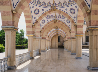 beautiful large mosque decorated with beautiful patterns