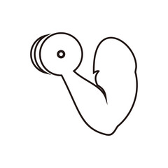 Biceps barbell icon vector illustration symbol