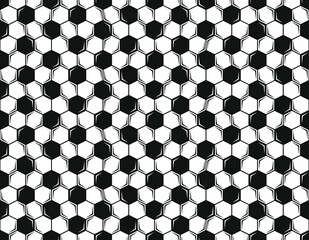 Vector seamless hexagon pattern or texture of soccer ball