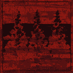 Grunge background is red. Abstract scratched texture. Vector graffiti