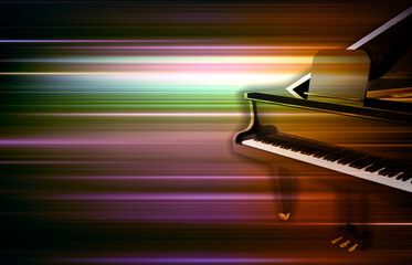 abstract dark blur music background with grand piano - 509576903