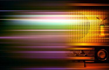 abstract dark blur music background with retro radio - 509576923