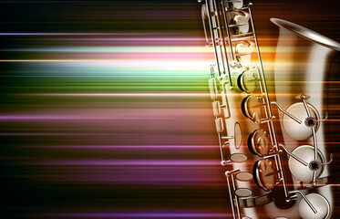 abstract dark blur music background with saxophone - 509576926