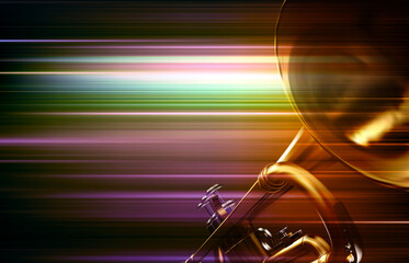 abstract darl blur music background with trumpet - 509576945