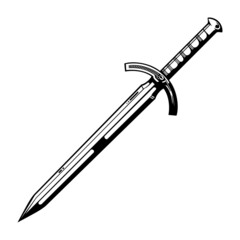Fantasy Straight Sword Vector