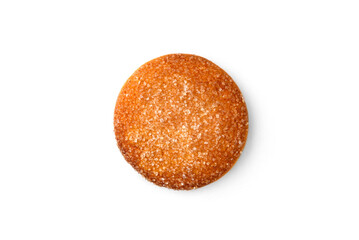 Shortbread orange cookies isolated on white background.