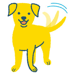 しっぽを振る犬のイラスト
