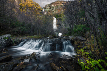 The Chorreras of Despeñalagua are consecutive waterfalls formed in the bed of the Chorrera stream, a tributary of the Sorbe River, on the north side of the Ocejón peak, near Valverde de los Arroyos.