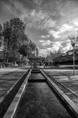 Agustin Rodriguez Sagun Park, a meeting place for different outdoor activities, Madrid.