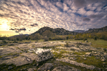Dehesa de Roblellano with views of Cerro de la Cabeza, La Cabrera (Madrid).