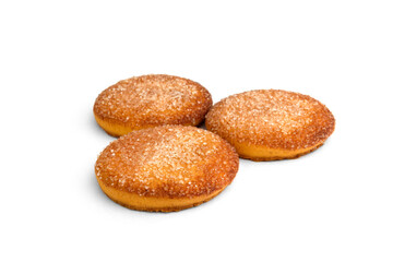 Shortbread orange cookies isolated on white background.