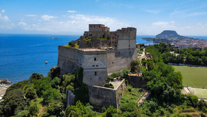 Amazing view on Castle Aragonese Baia - obrazy, fototapety, plakaty