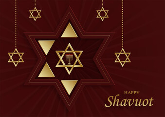 Happy Shavuot card with nice and creative jewish symbols