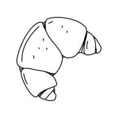 Croissant. Vector doodle drawing.
