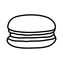 Macaron dessert. Vector doodle element.