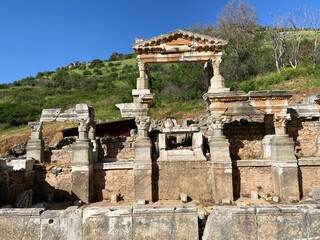 Fototapeta na wymiar Ancient ruins in Ephesus Turkey