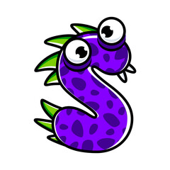 English alphabet with funny monsters, faces and eyes. Set of Monster cut aphabet with English letter. Colorful cartoon children Education and development of children detailed colorful Illustrations