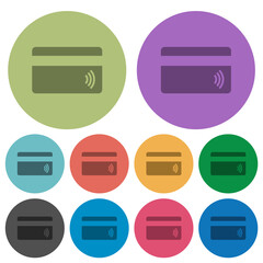 Contactless credit card solid color darker flat icons