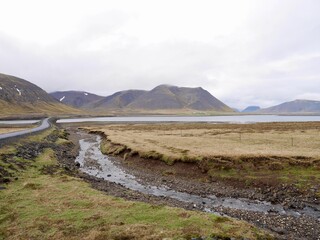 Scenic Icelandic road in Snaefellsnes Peninsula. Iceland.