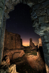 Night photography session in the Castle of Puebla de Almenara, Cuenca, Spain.
