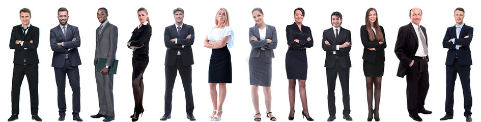 group of successful business people isolated on white