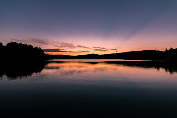 Taking advantage of the last ray of golden sun in the Embalse del Atazar, Madrid